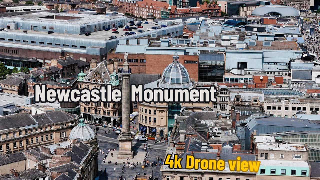 Newcastle Monument 4k Drone View 2024
