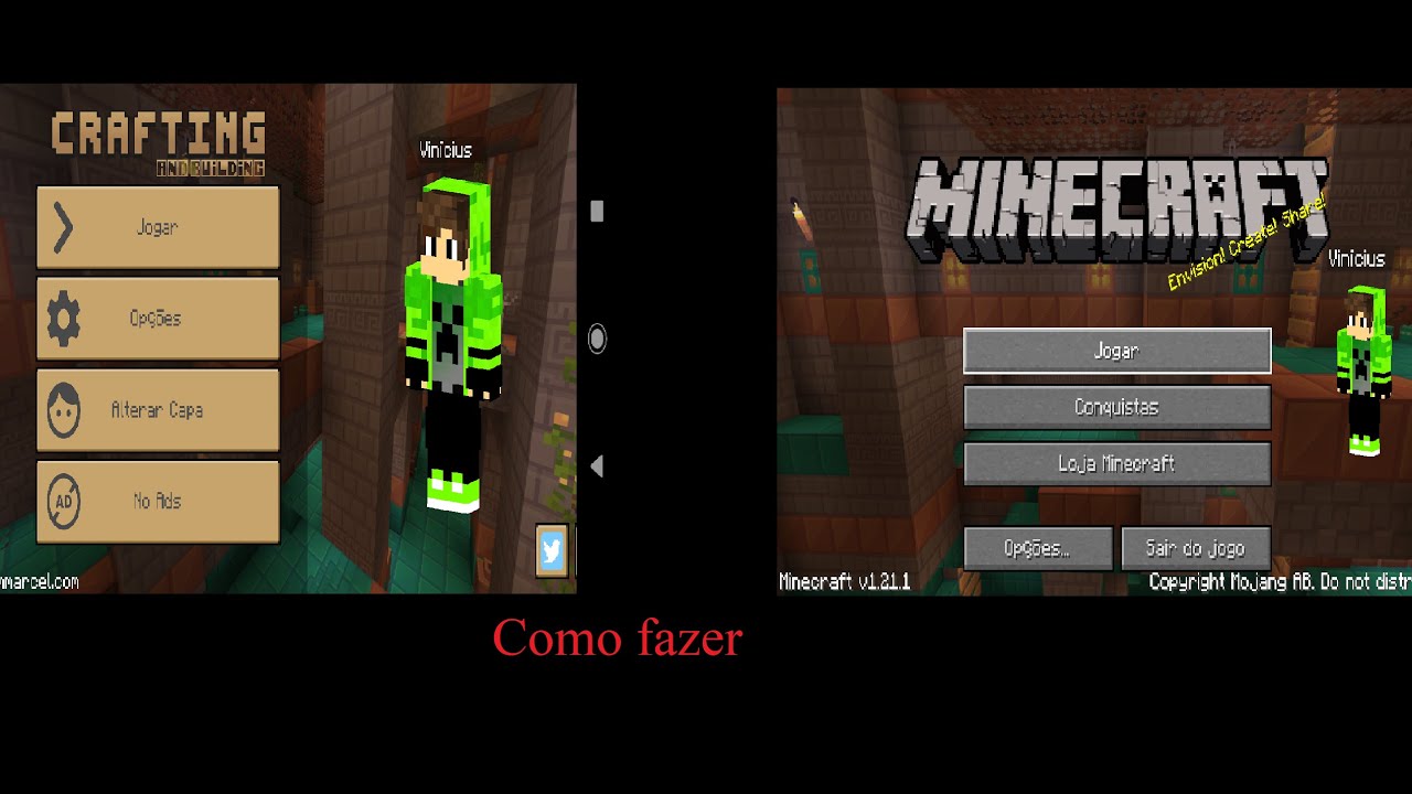 Como deixar o crafting and bulding igual au minecraft original