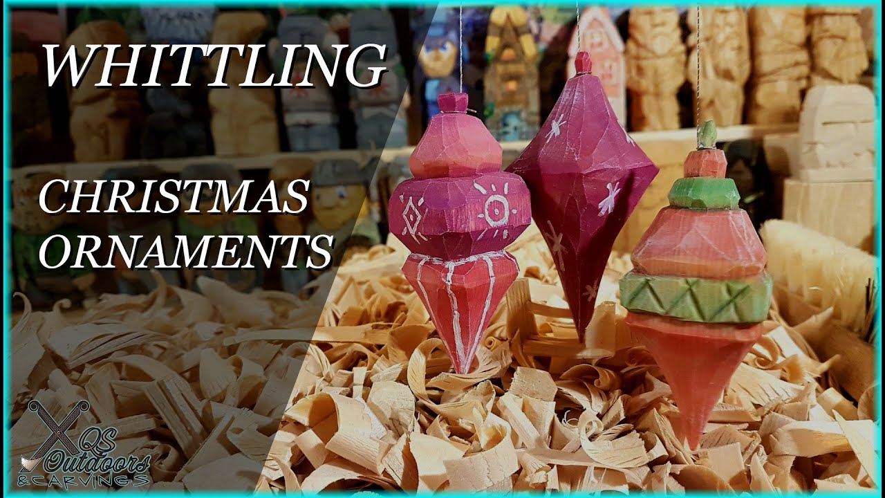 Whittling Really Simple Christmas Ornaments - Carving and Painting - Super Beginner Friendly