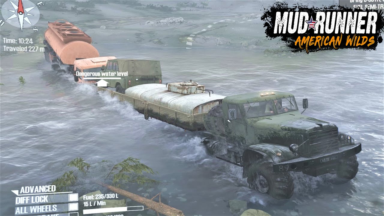 Spintires MudRunner American wilds Gameplay ( Delivery Mission ) 4K Ultra HD PC