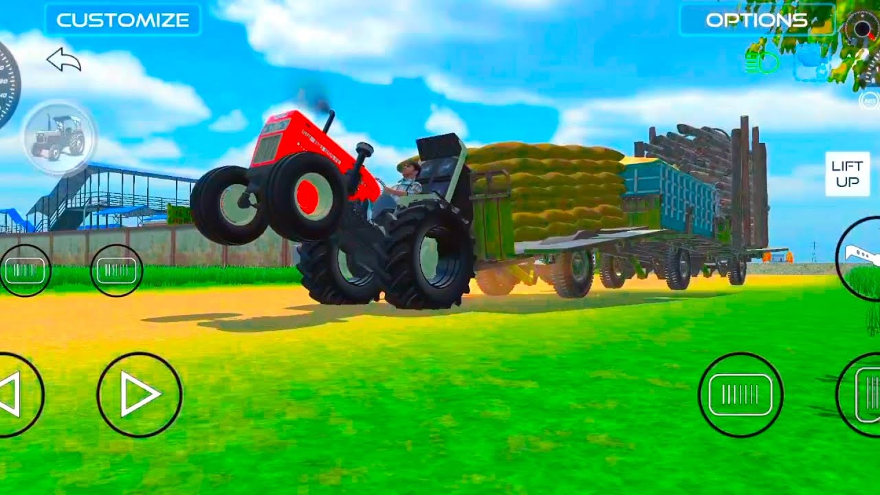 Sahar se laya 3 trolley Mal #tractor #jcb  indian vehicles simulator 3D game #yt #youtube 
