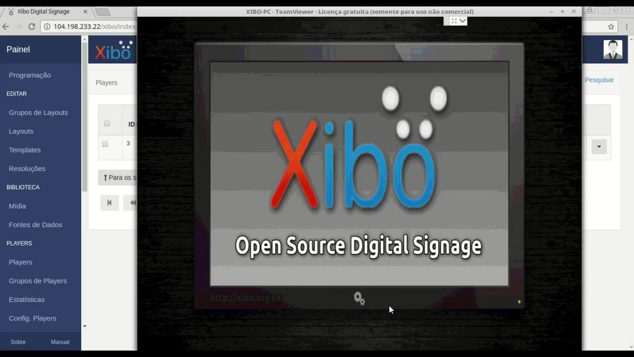Executando layout no player - Xibo 1.7