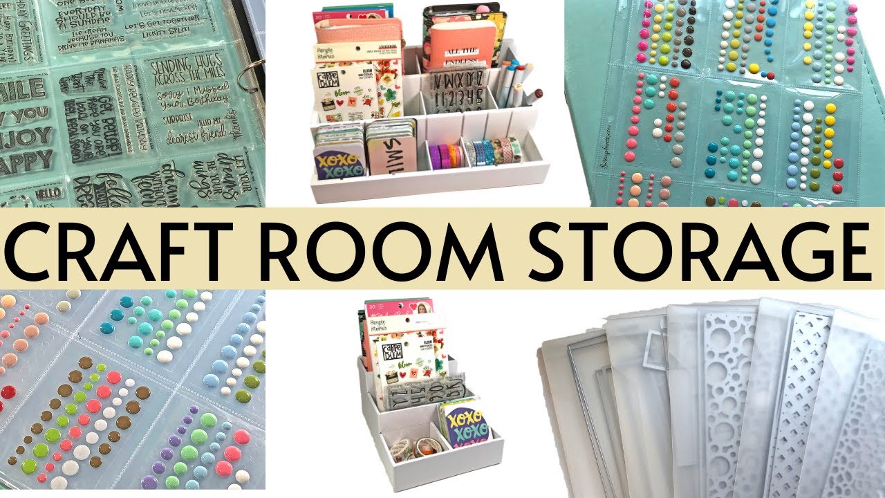 Craft Room Storage Ideas -- Slimline Die Storage Envelopes, Stamp Storage, Desk Organizers