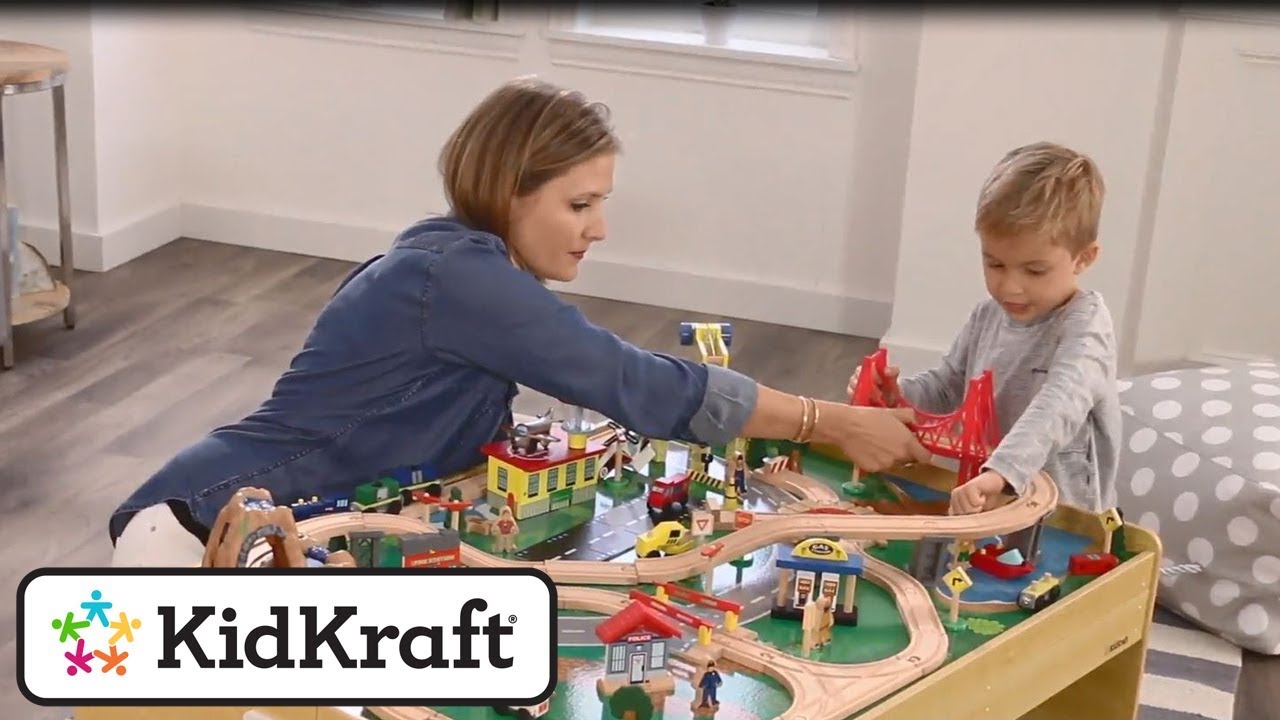 Adventure Town Railway Train Set & Table with EZ Kraft Assembly&trade; Toy demo by KidKraft