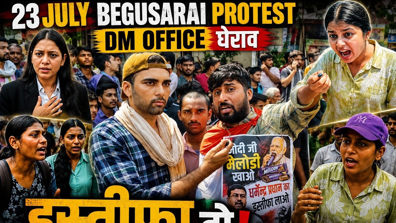 23 July Begusarai Protest 🔥 | Itna Gussa Kyun? 😳 | DM Office (Kachahari) Ke Samne Bada Bawaal