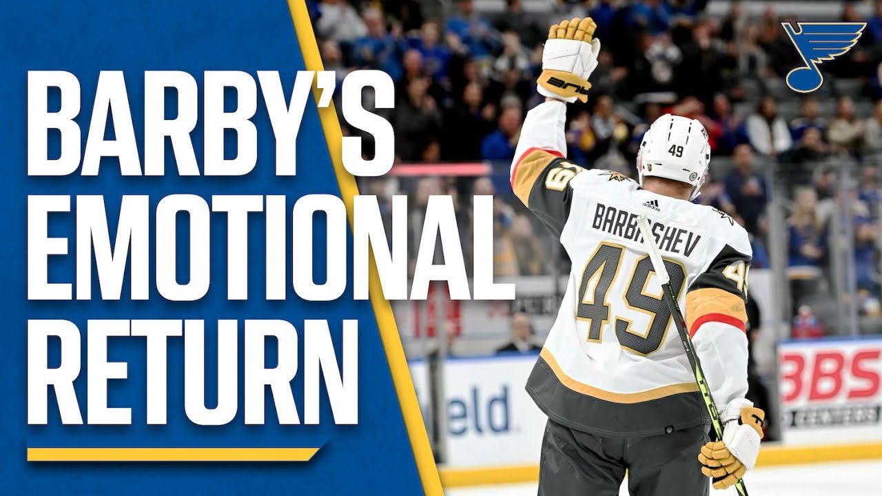 Ivan Barbashev salutes crowd after video tribute at Enterprise Center