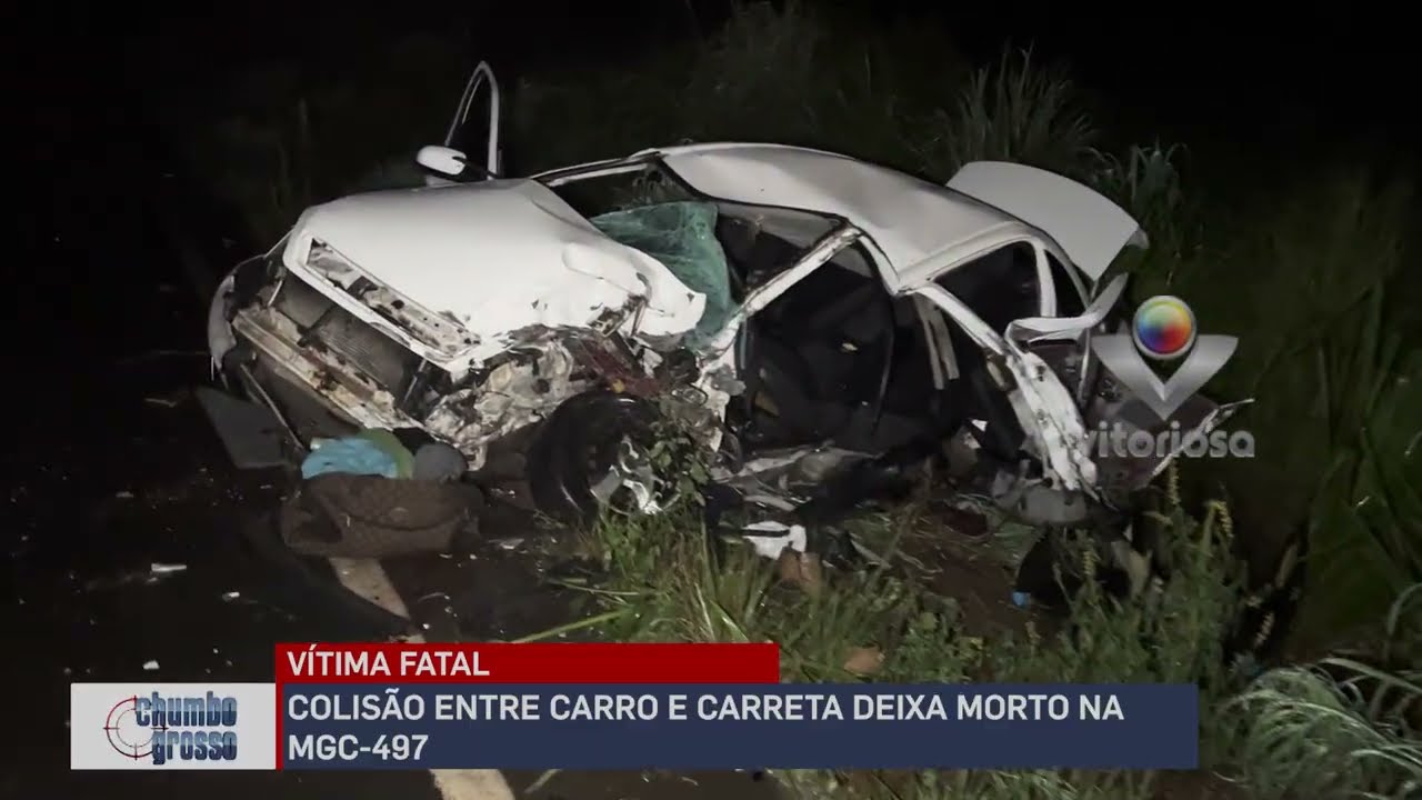 VÍTIMA FATAL: COLISÃO ENTRE CARRO E CARRETA DEIXA MORTO NA MGC-497