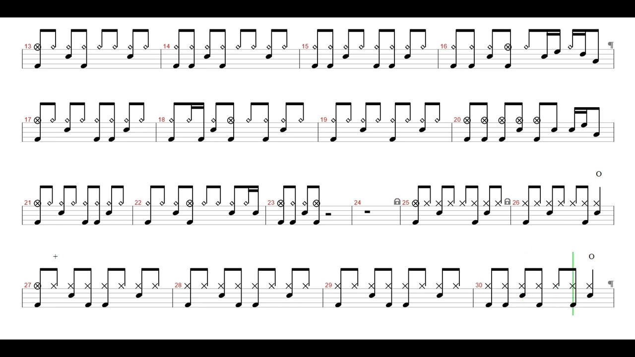 Weezer-Lost in the Woods | Drum Score, Drum Sheet Music