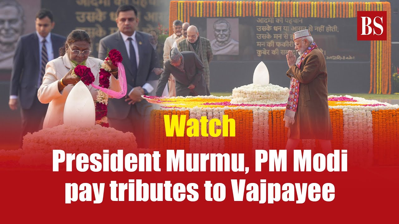 Watch: President Murmu, PM Modi pay tributes to Atal Bihari Vajpayee on his 100th birth anniversary