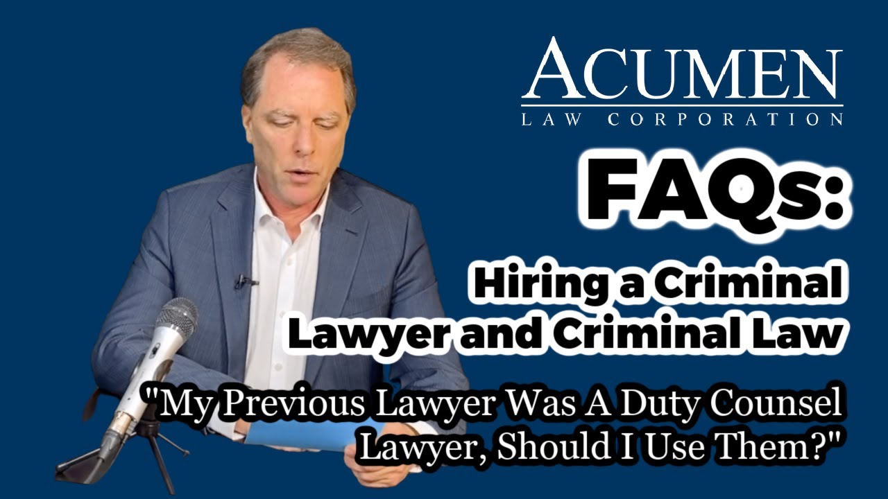My Previous Lawyer Was A Duty Counsel Lawyer, Should I Use Them?
