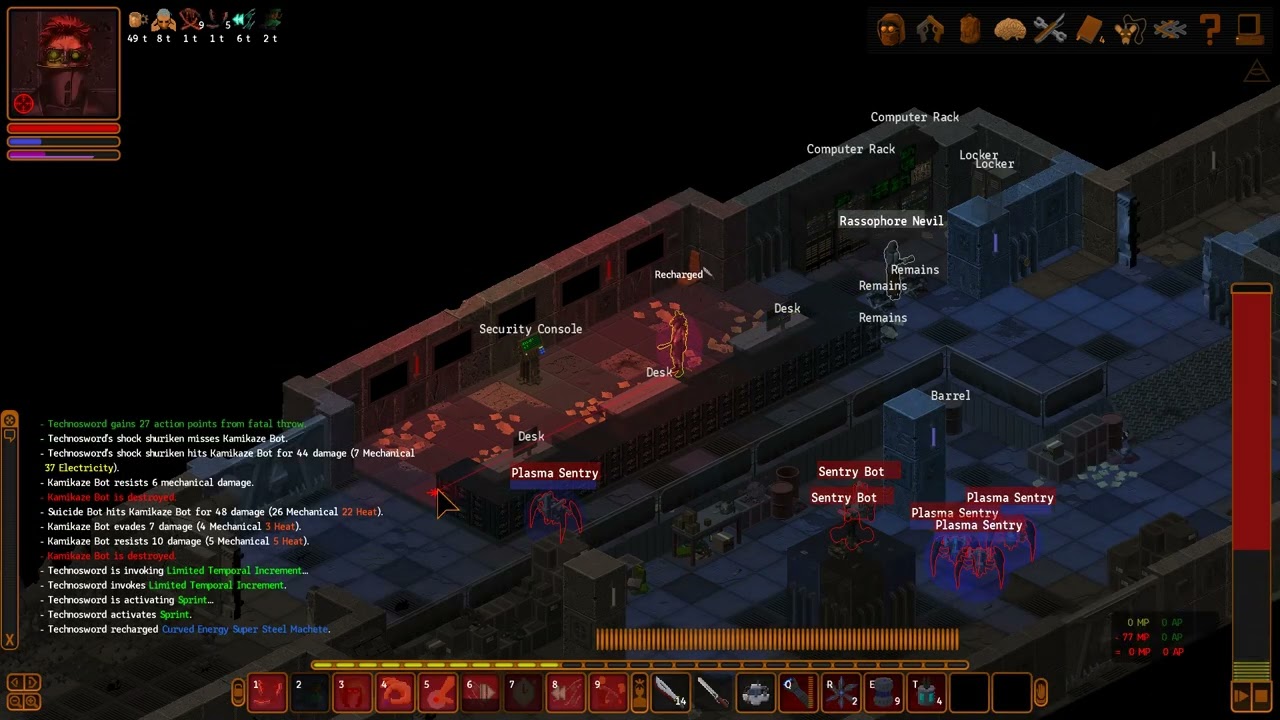 Underrail LvL 25 Max Int Swordsman vs Rassophore Nevil