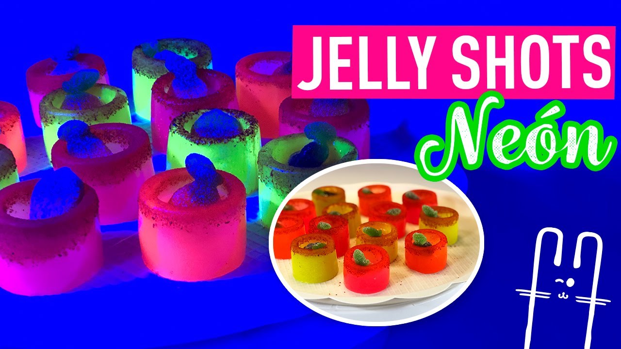 JELLY SHOTS PARA FIESTAS | GELATINAS FLOURESCENTES | GELATINAS NEÓN BRILLA EN LA OSCURIDAD