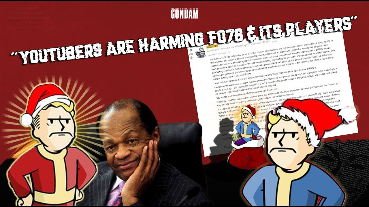 It's Not Bethesda's Fault Fallout 76 is doing badly it's those pesky Youtubers!