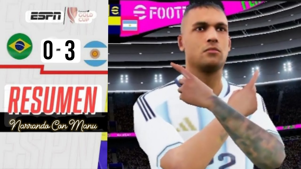 CON UN GOLAZO DE LAUTARO ARGENTINA LIQUIDÓ A BRASIL 3-0