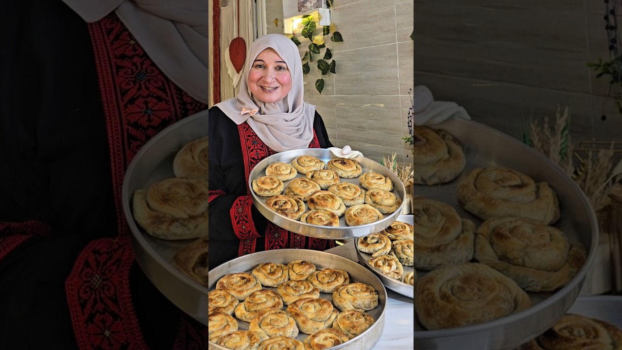 فطير السبانخ الفلسطيني (صفيحة السبانخ الغزاوية) بعجينة هشة احلى من الكلاج💯 وطريقة ناجحة من أول مرة