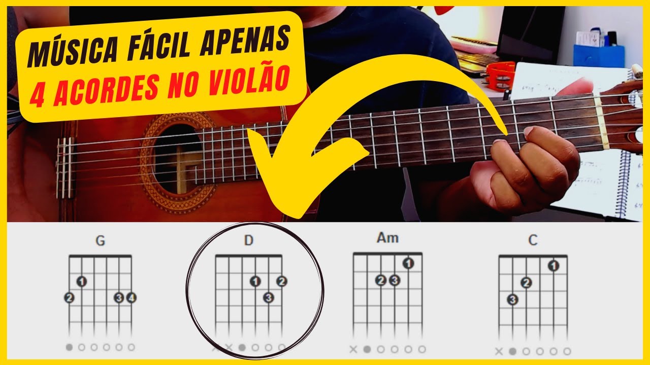 Música fácil APENAS 4 ACORDES SIMPLES | Como tocar no violão Batendo na Porta do Céu (Zé Ramalho)