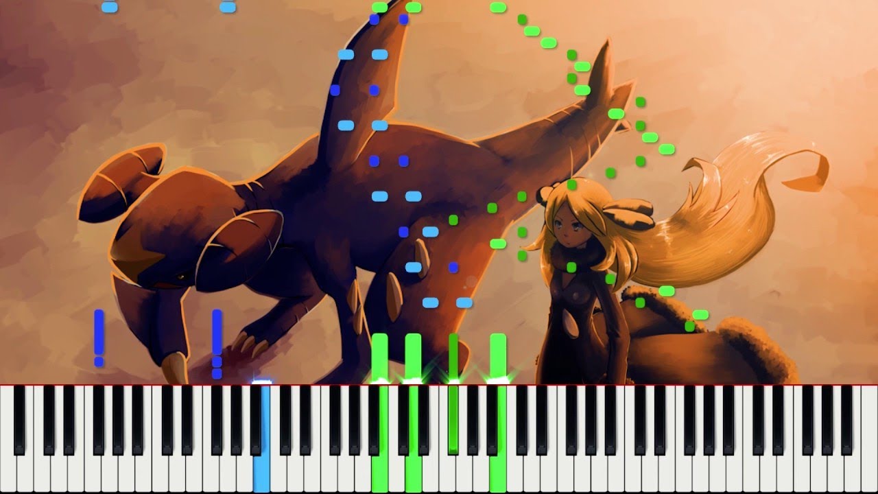 Pokémon // Champion Cynthia | LyricWulf Piano Tutorial on Synthesia