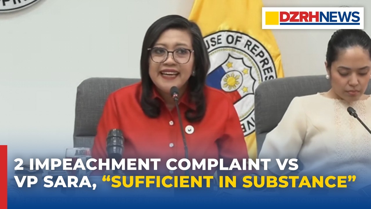 2 Impeachment complaint laban kay VP Sara Duterte idineklarang “sufficient in substance”