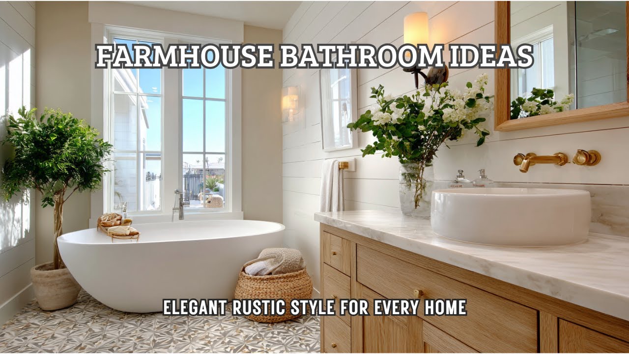 Joanna Gaines Farmhouse Bathroom Design Ideas | Soft Neutrals & Rustic Fixtures
