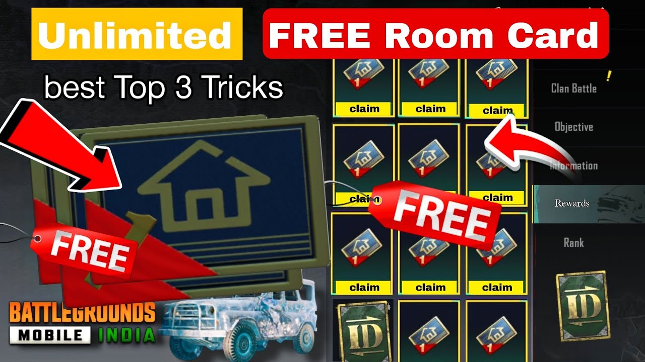 Как получить бесплатную безлимитную карту для проживания в Bgmi | Bgmi me free Room Card kaise le
