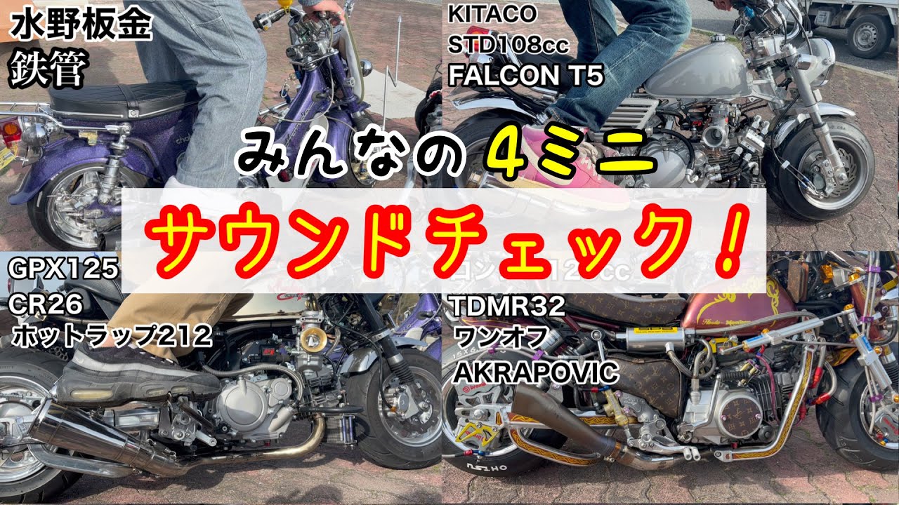 【4ミニ】国産エンジンから大人気中華エンジンも！十人十色なマフラー音の紹介！@tk_channel #モンキー #シャリー  #ズーマー