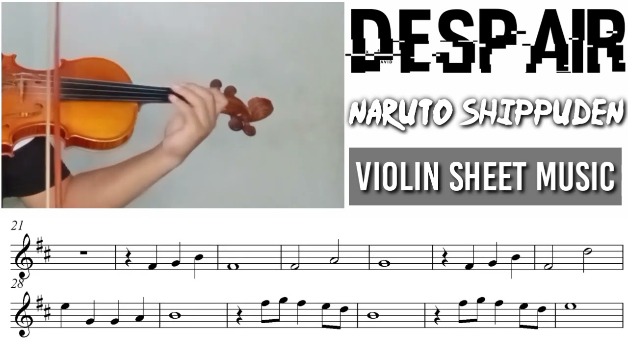 Free Sheet || Despair - Ost Naruto Shippuden || Violin Sheet Music