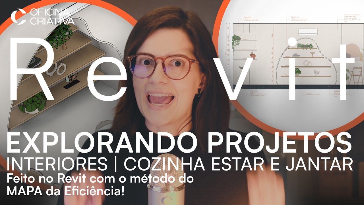 EXPLORANDO PROJETOS de Interiores no Revit - Cozinha, Estar e Jantar