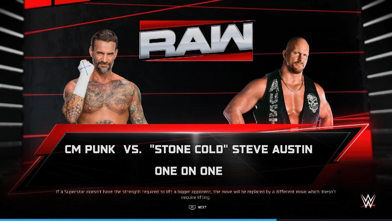 WWE 2K25 CM Punk vs Stone Cold Steve Austin