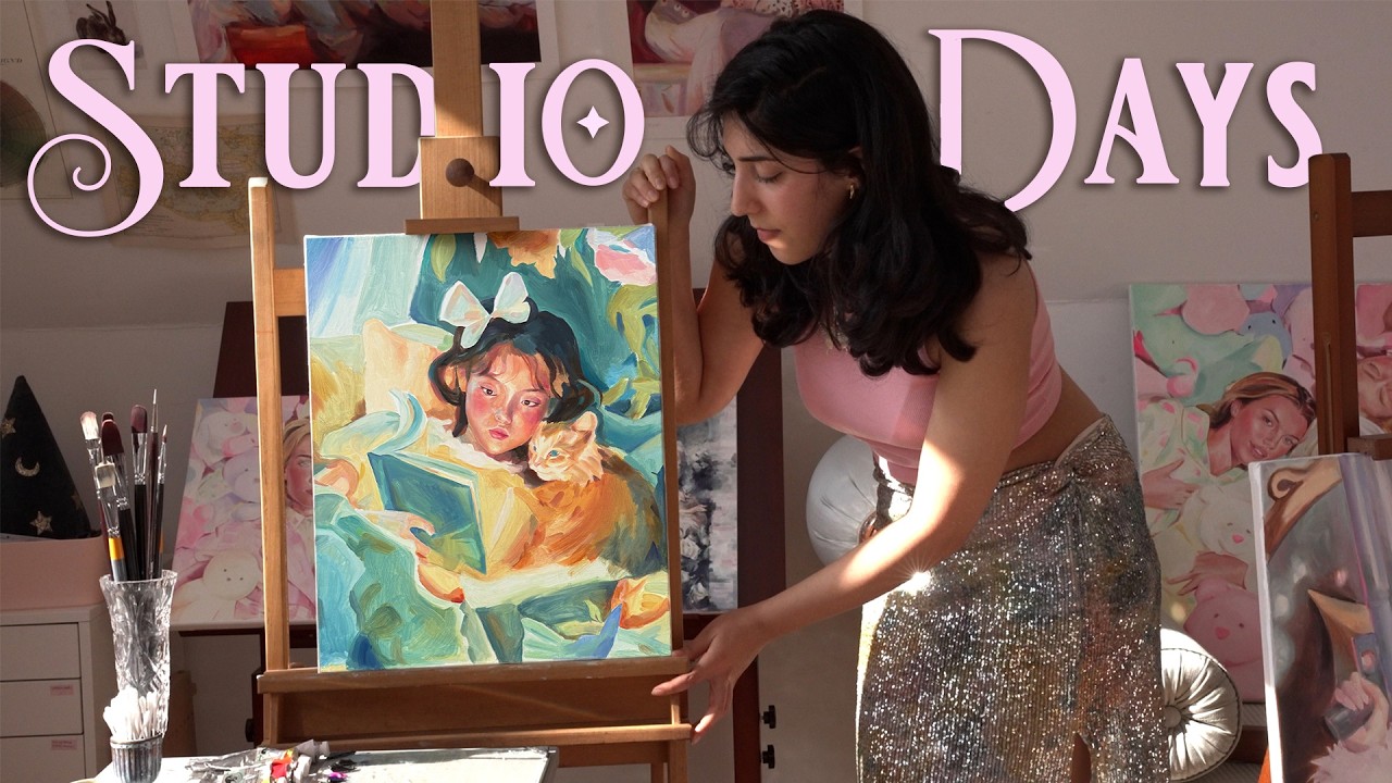 Cozy Weeks in my Art Studio 🌟 Oil Painting, Print Making & Slow Hobbies 🎠 Art Vlog