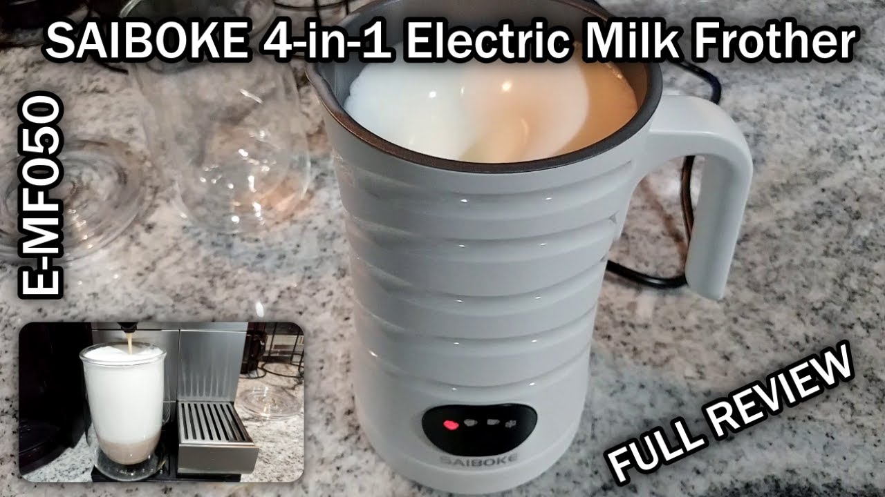 SAIBOKE 4-in-1 Electric Milk Frother E-MF050, Automatic Hot & Cold Foam Maker FULL REVIEW