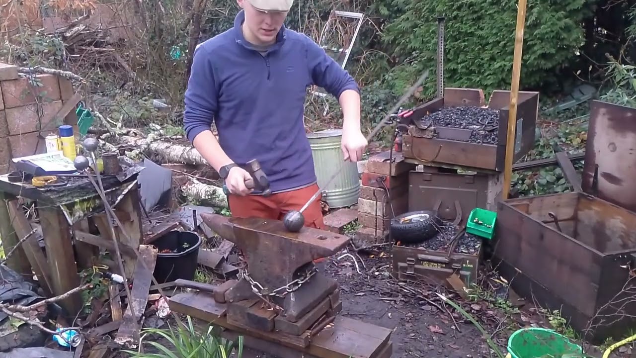 Forging a garden ornament 