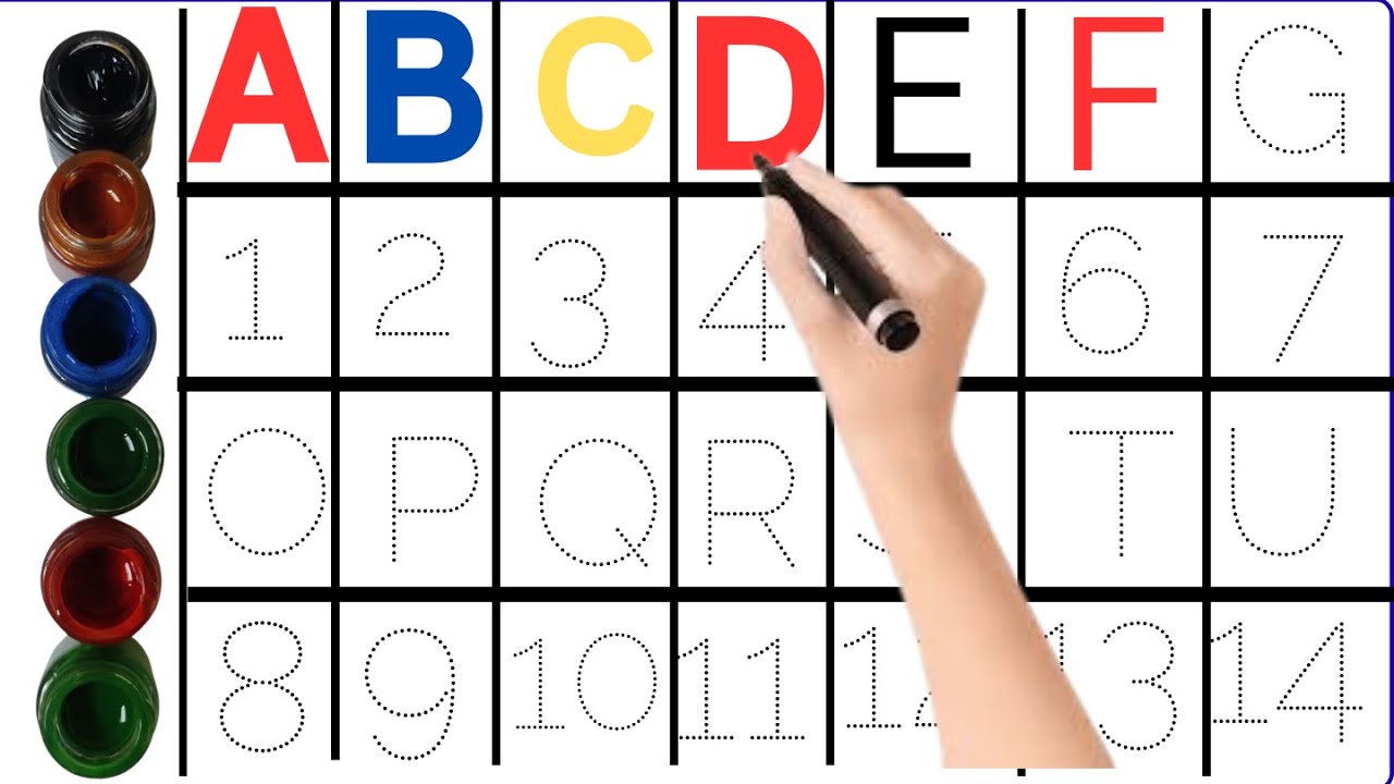 Kids rhymes |A to Z| collection for writing along dotted lines for toddler| Alphabet|ABCD|Day4part2