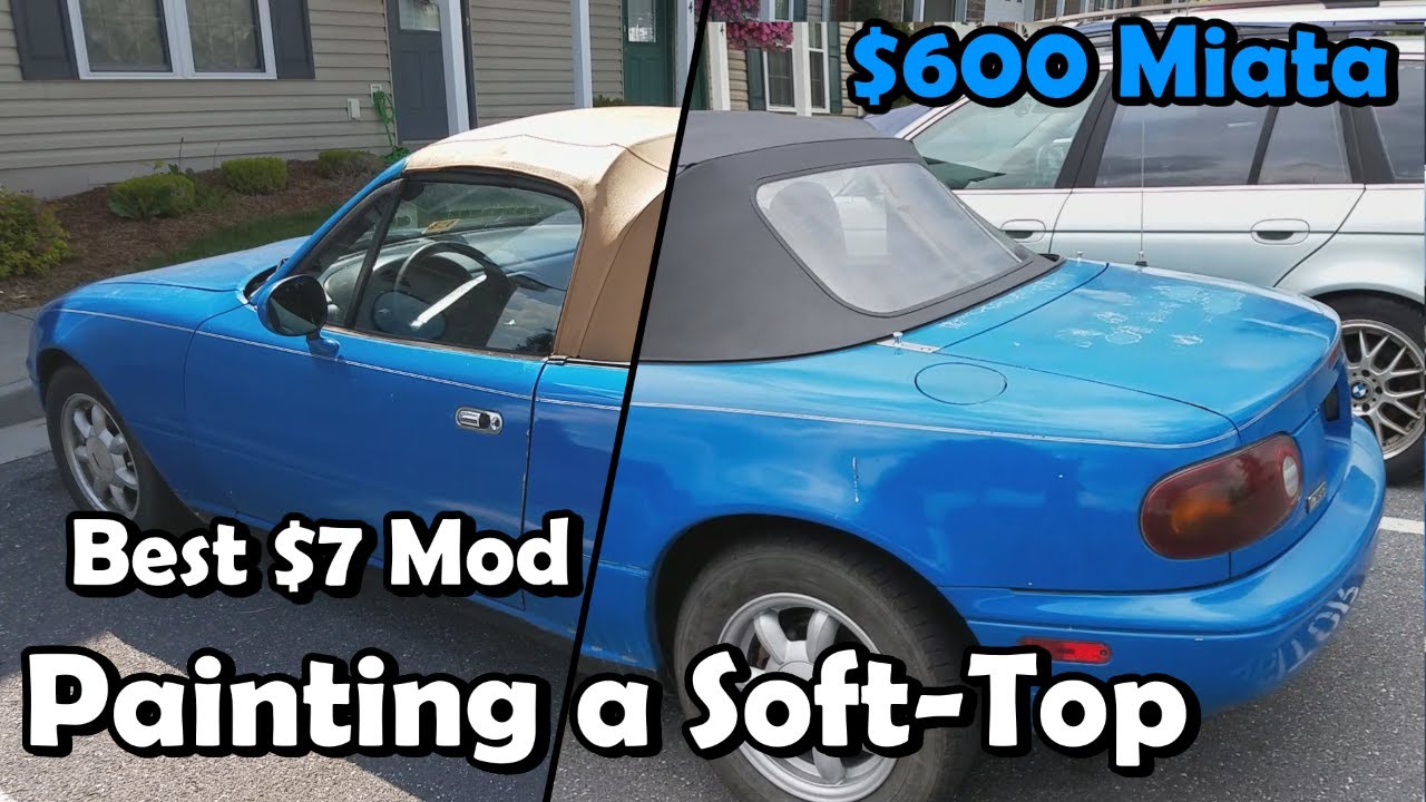 Painting the Convertible Top and Wheels | $600 Miata - Ep 3