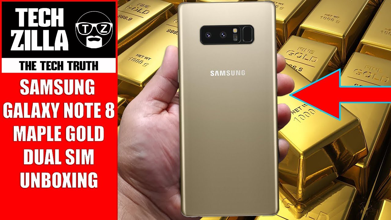 Samsung Galaxy Note 8 Unboxing - Dual SIM - Maple Gold (4K)
