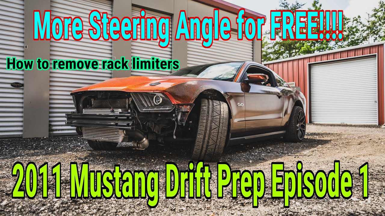More Steering Angle for FREE!  How to remove steering rack limiters. Mustang Drift Prep Ep 1