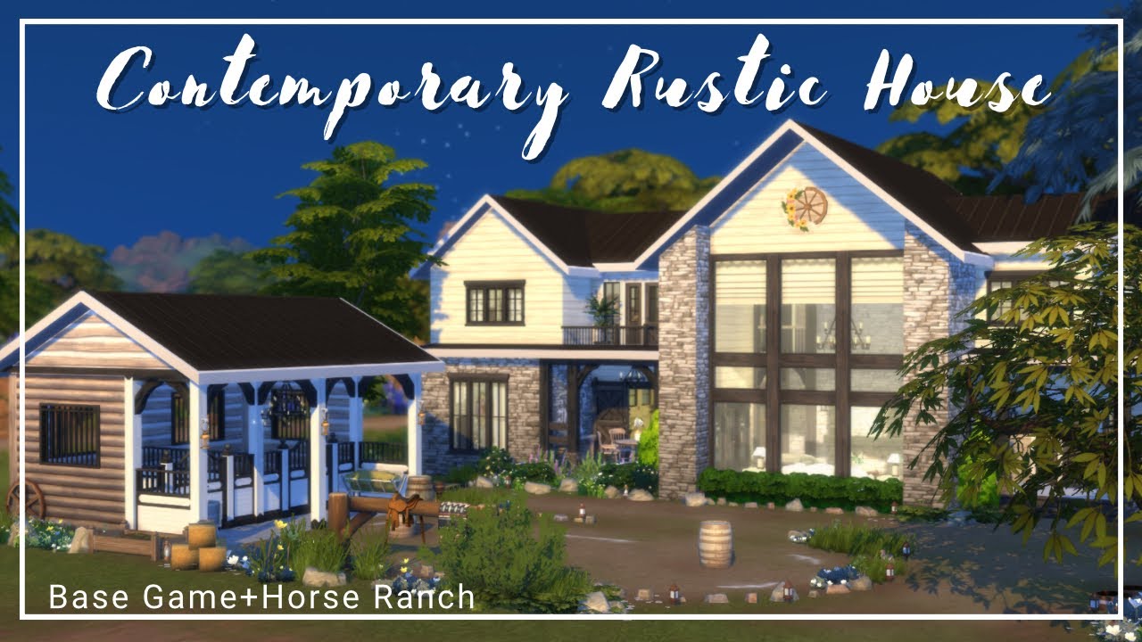 Contemporary Rustic House 🐴 | No CC | The Sims 4 | Horse Ranch Speed Build (ASMR)