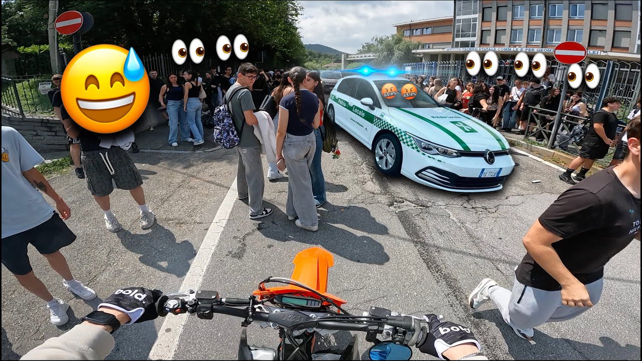 ULTIMO GIORNO DI SCUOLA + POLIZIA + RISCHIO CRASH! | KTM EXC 450