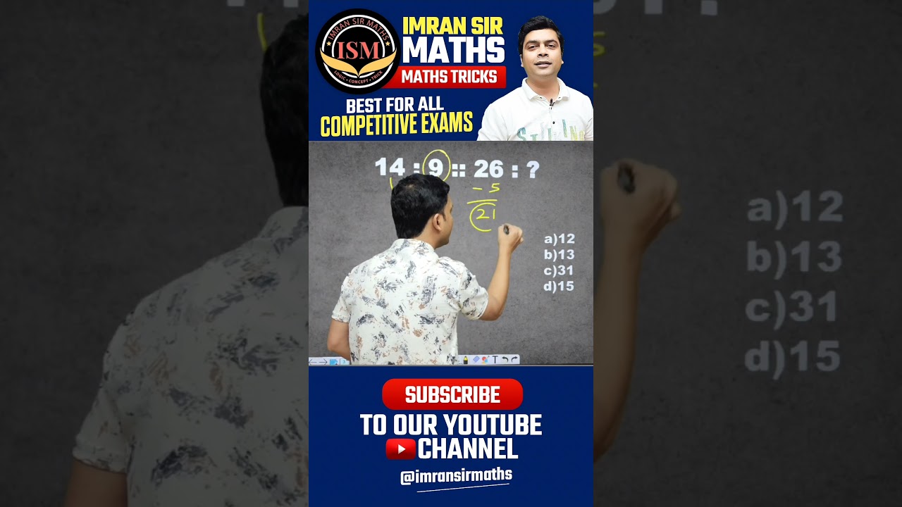Number Analogy Trick | Reasoning Trick | Maths Tricks | imran sir maths#shorts
