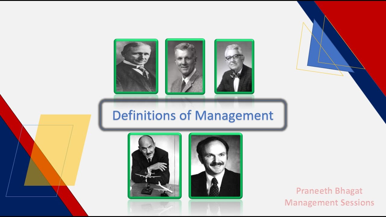 Definitions of Management | 5 main authors | F.Taylor, P.Druker, L.Allen, J.F.Mee, Koontz & Weihrich