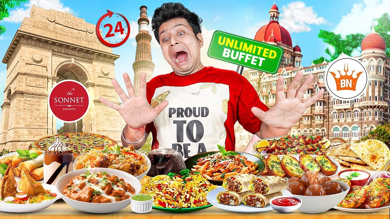Eating Only Unlimited Buffet For 24 Hours Challenge!!! Breakfast, Lunch & Dinner