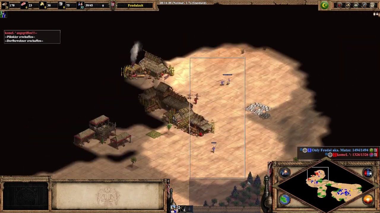 Nur Feudalzeit in Aoe2 Challenge -  Start 1855 Elo