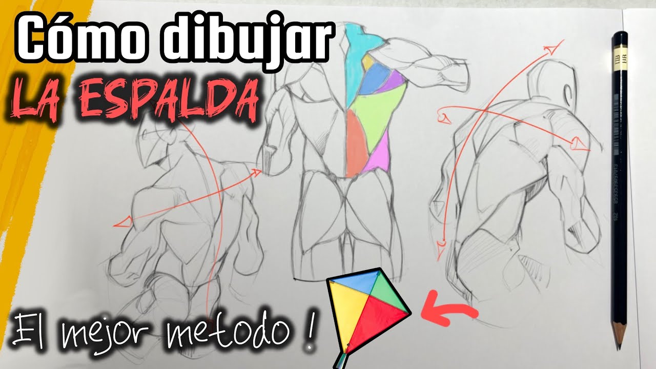 Cómo dibujar la espalda fácilmente / el método de la cometa / dibujo de anatomía / art / jorge artby