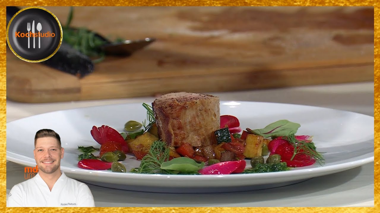 Robin Pietsch - Ratatouille Gemüse mit gebratenem Schweinefilet