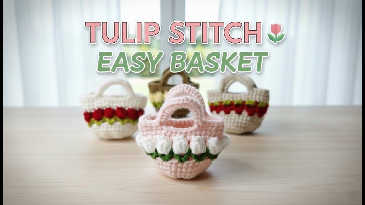 Easy Crochet Mini Basket with Tulip Stitch 🌷 | Perfect for Beginners