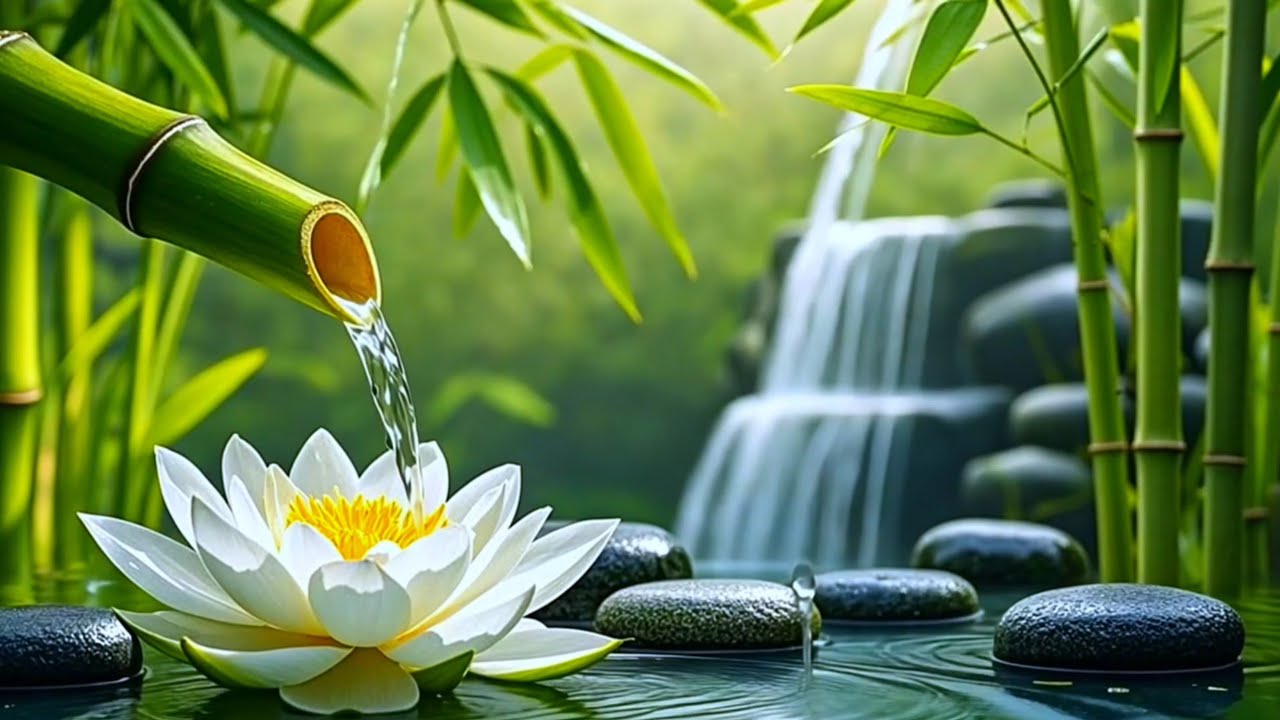 Relaxing Piano Music with Gentle Water Sounds for Stress Relief