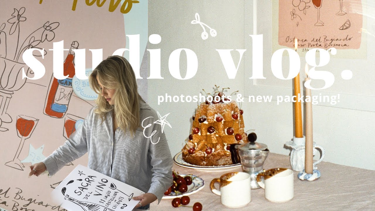 life as an artist 🌟🎧 photoshoot, new packaging & designing prints | STUDIO VLOG