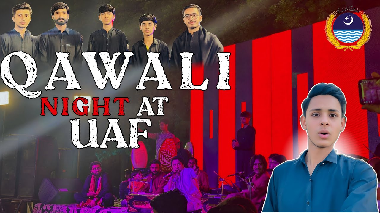 Qawali night at university of agriculture fsd (UAF) 🎪| freshers 2k25 | Rabat fateh Ali khan | Sub..