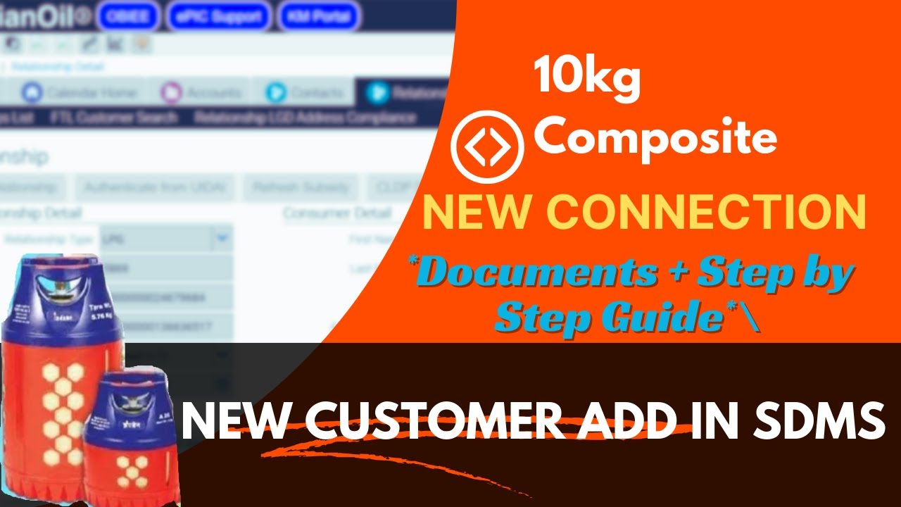 10 Kg Composite Cylinder New Connection | SDMS Full Process with Required Documents | IOCL