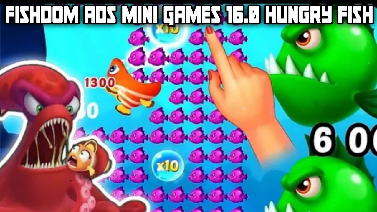 Fishdom Ads Mini Games 16.0 Hungry Fish | New update level Trailer video