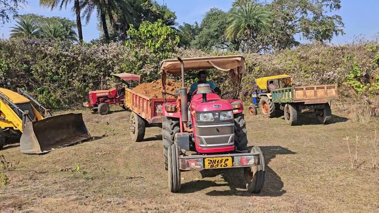 Jcb 3dx backhoe loading mud 4 Trolly Tractor || Tractor troll in soil || #Tractor #Jcb #farmer 